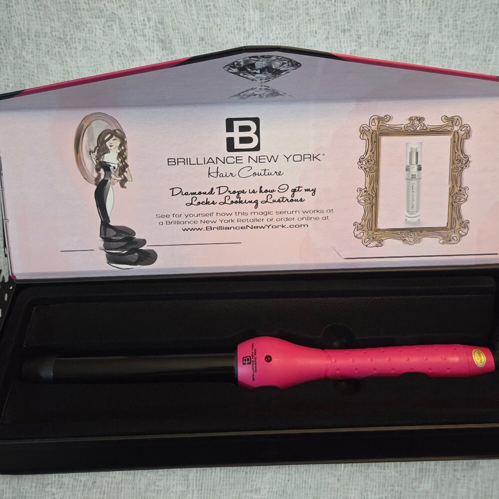 Brilliance New York Diamond Infused 1 in Curling Wand Ltd Edition- Pink